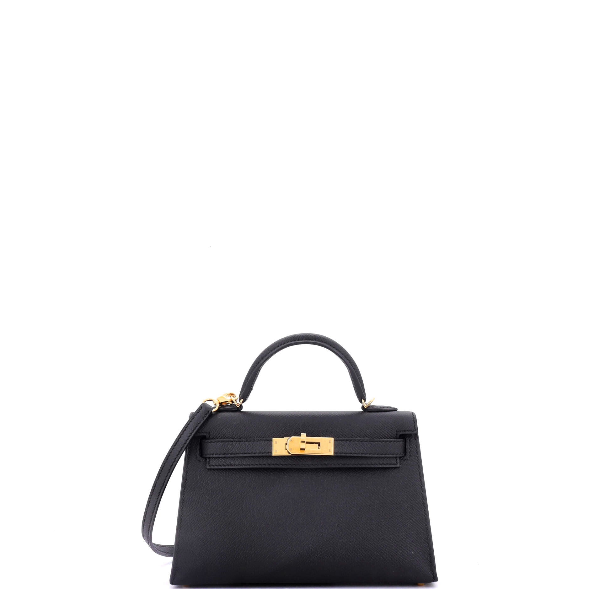Kelly Mini II Bag Noir Epsom with Gold Hardware 20