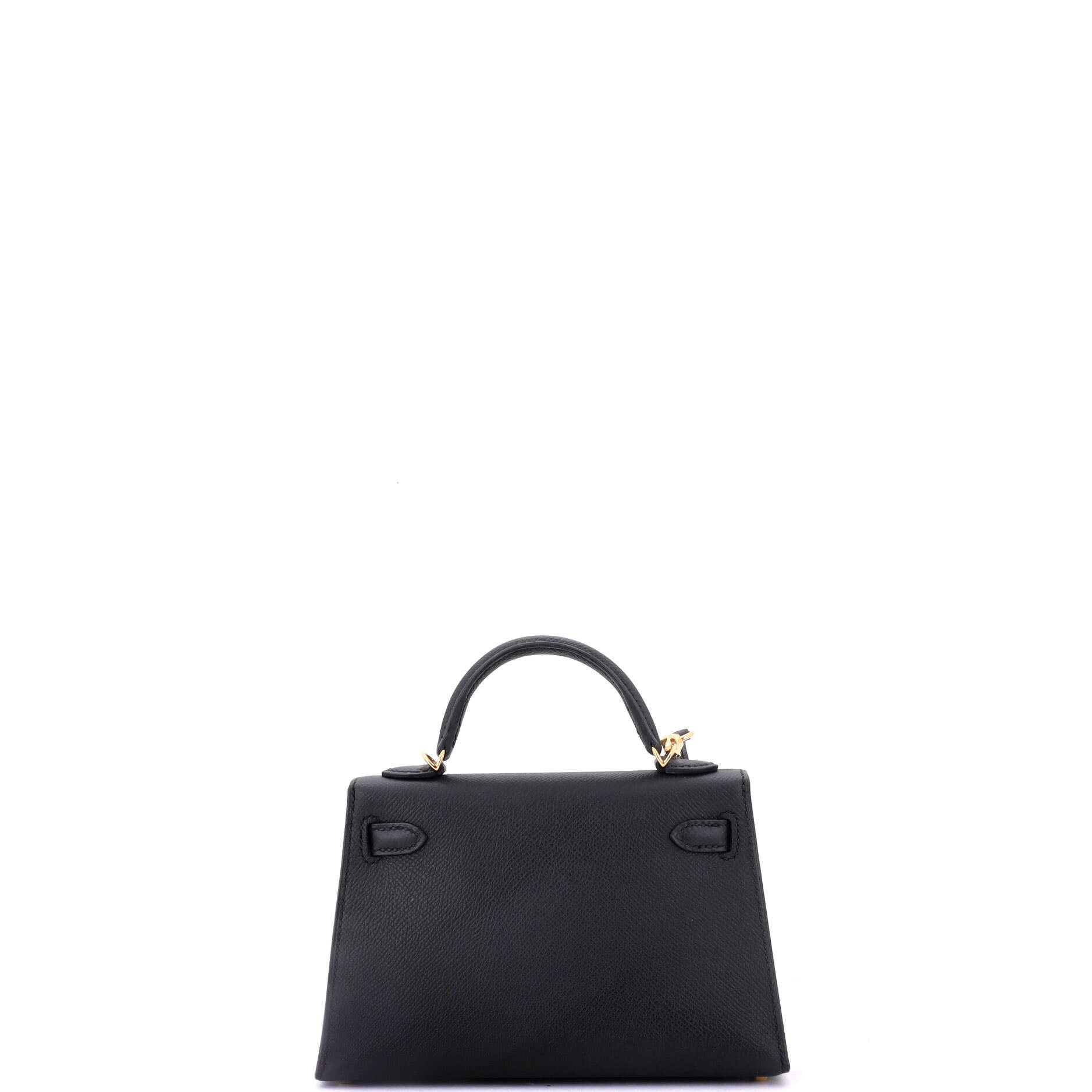 Kelly Mini II Bag Noir Epsom with Gold Hardware 20