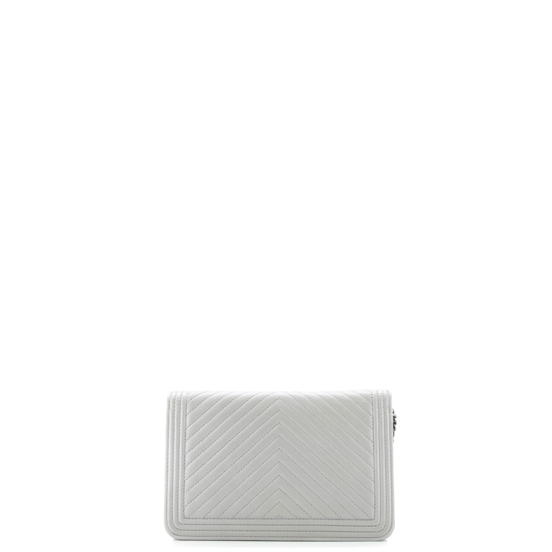 Boy Wallet on Chain Chevron Calfskin