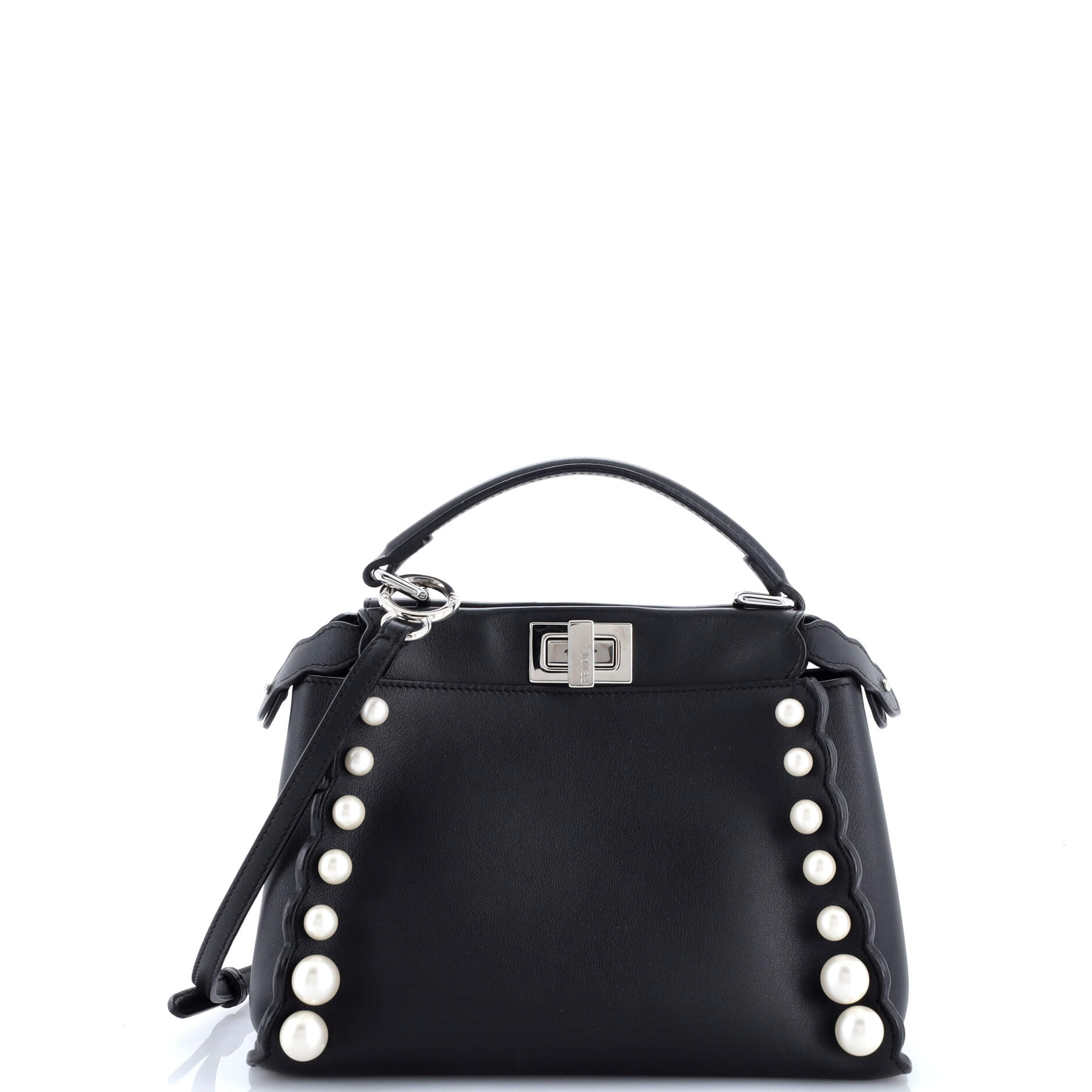 Peekaboo Bag Pearl Embellished Leather Mini