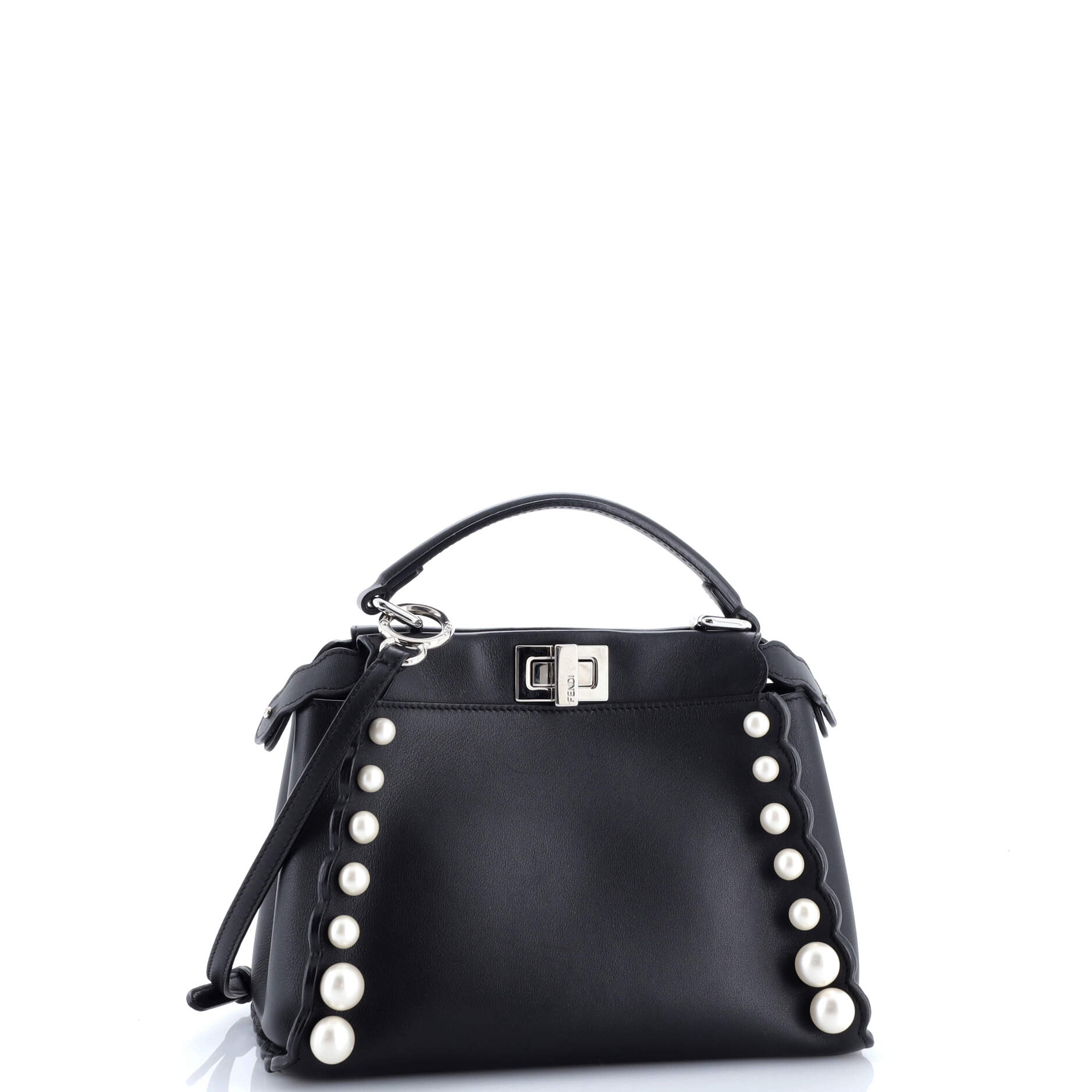 Peekaboo Bag Pearl Embellished Leather Mini