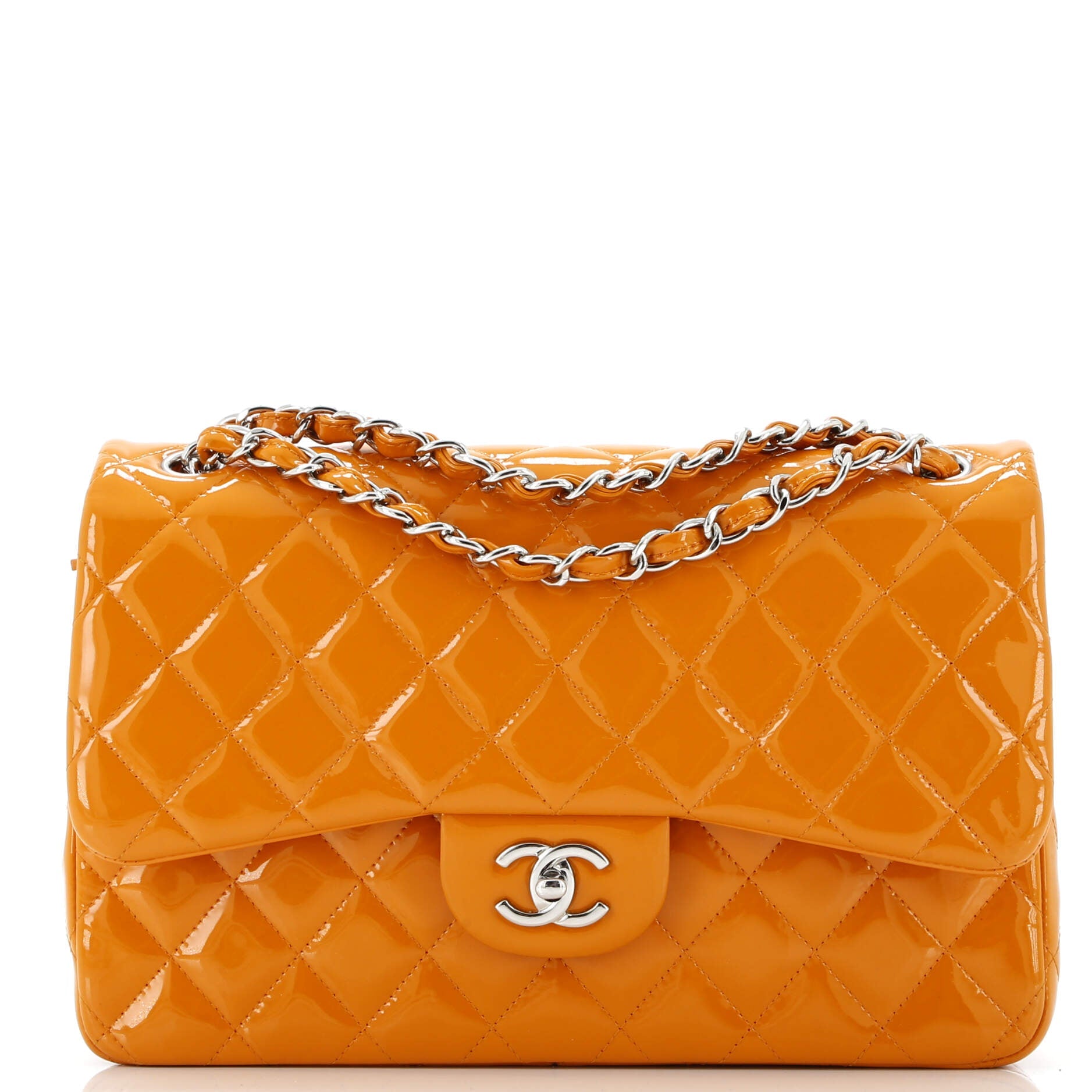 Classic Double Flap Bag Quilted Patent Jumbo