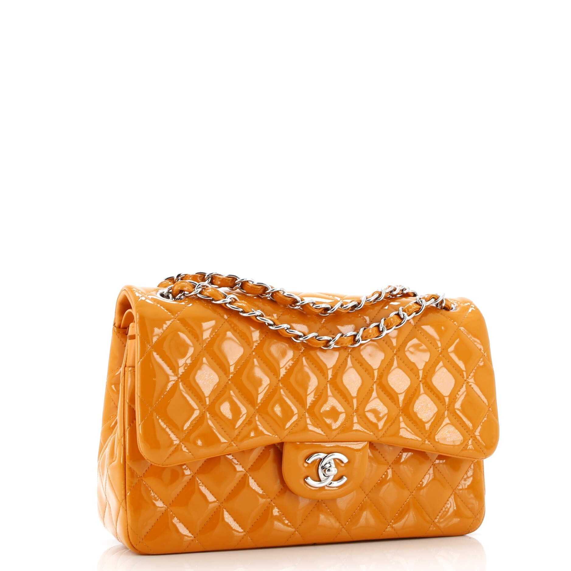 Classic Double Flap Bag Quilted Patent Jumbo