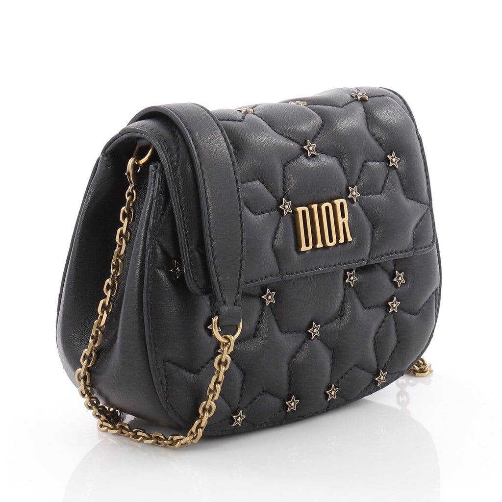Dio(r)evolution Round Clutch with Chain Studded Leather Small