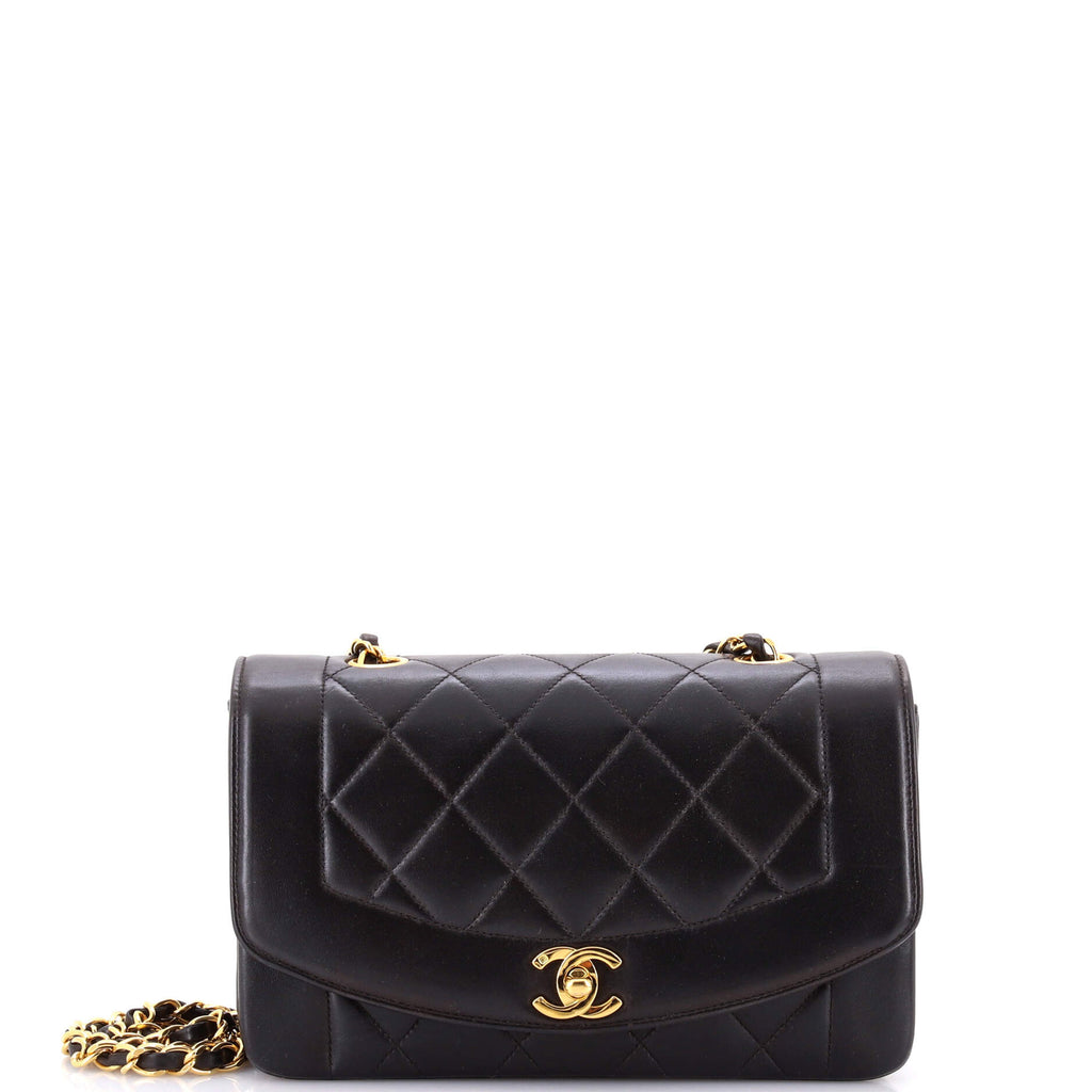 Vintage Diana Flap Bag Quilted Lambskin Small
