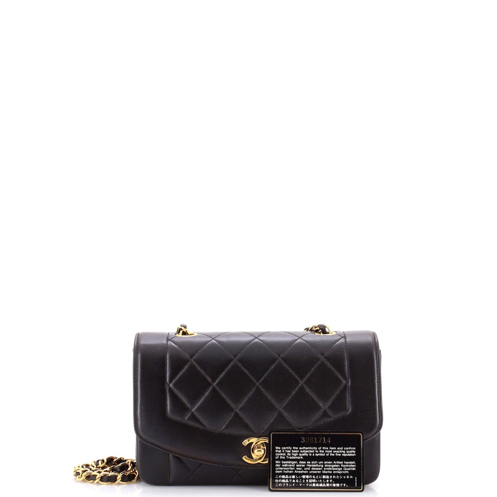 Vintage Diana Flap Bag Quilted Lambskin Small
