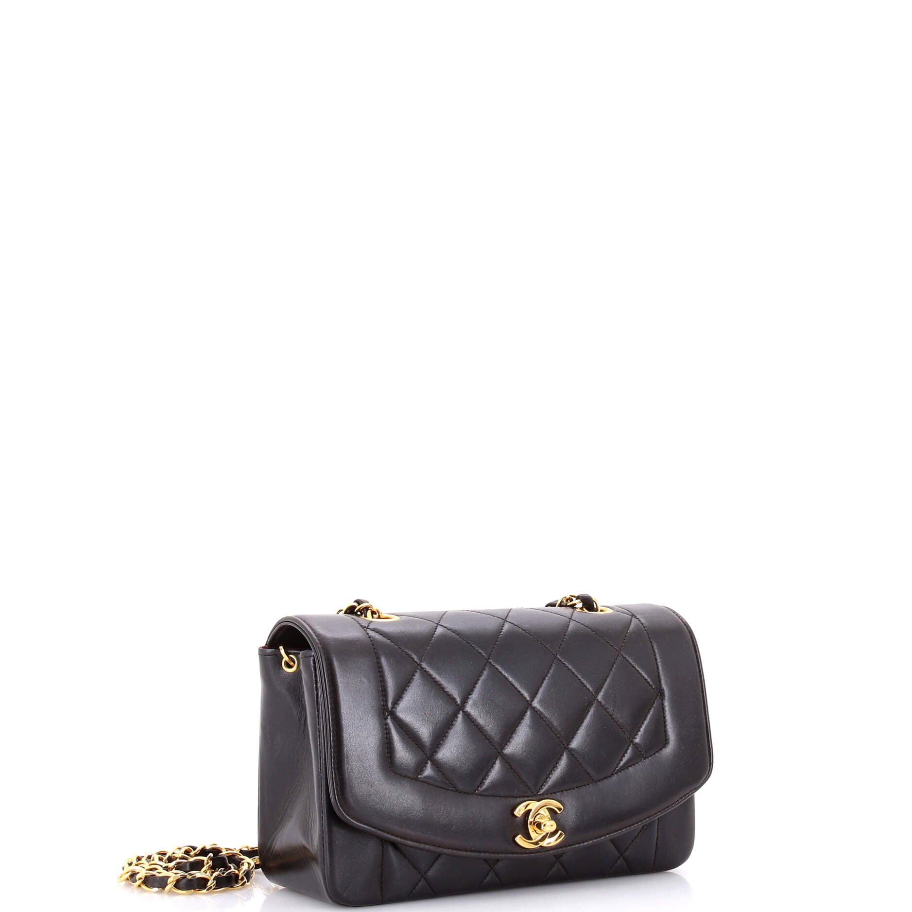 Vintage Diana Flap Bag Quilted Lambskin Small