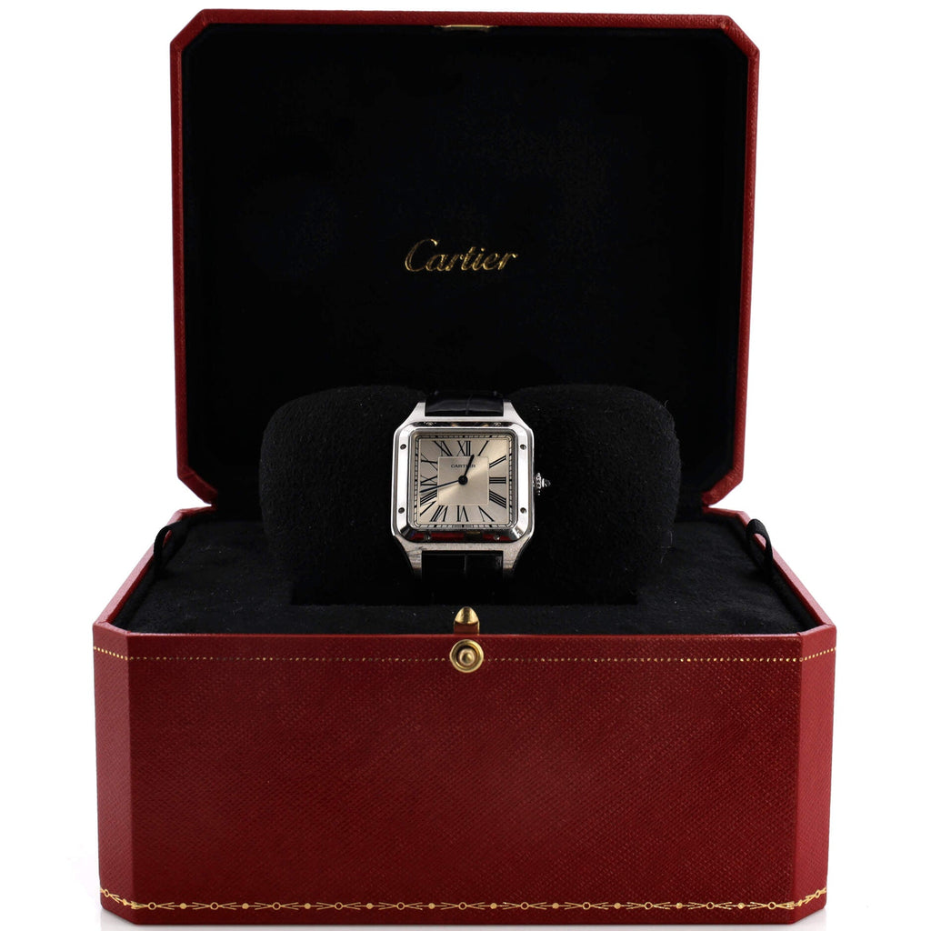 Santos Dumont Quartz Watch Stainless Steel and Alligator 31