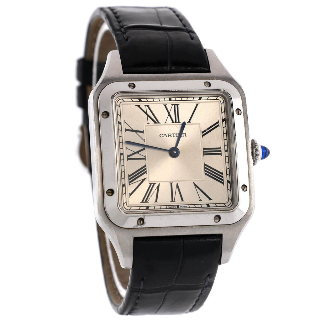 Santos Dumont Quartz Watch Stainless Steel and Alligator 31