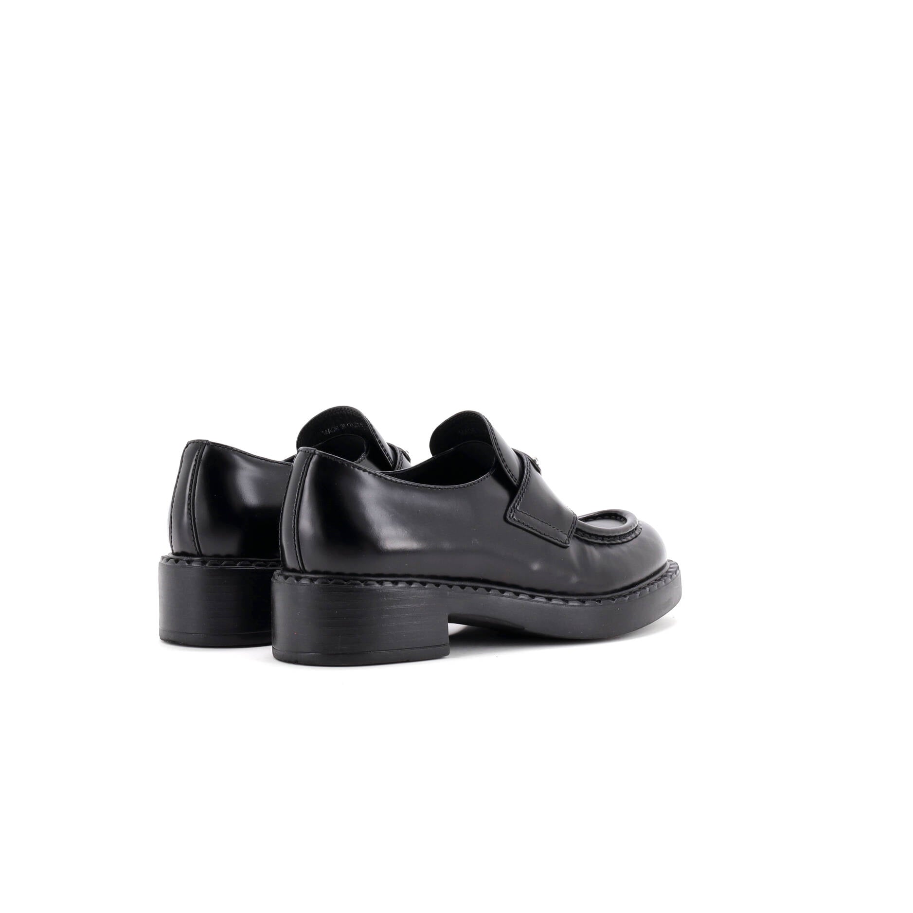 Women's Triangle Logo Loafers Spazzolato Leather