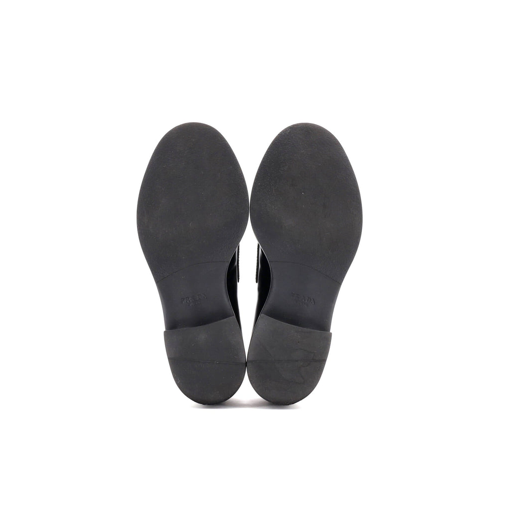Women's Triangle Logo Loafers Spazzolato Leather
