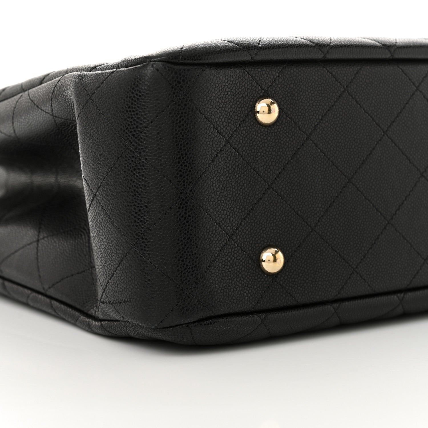 Caviar Quilted Large Shopping Tote Black