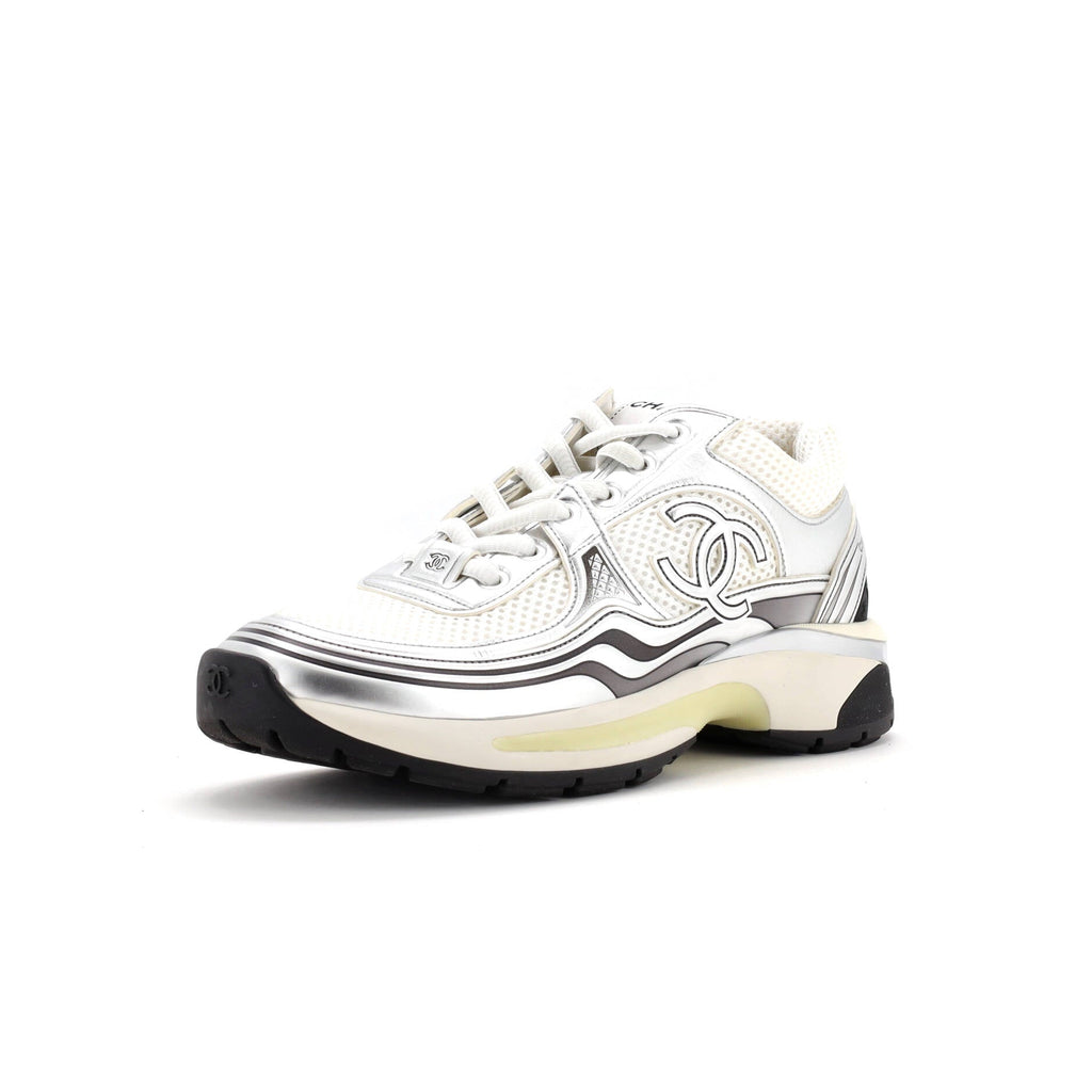 Women's CC Low-Top Sneakers Mesh and Laminated Leather