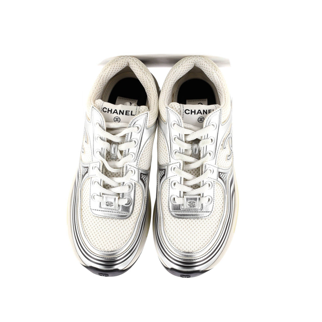 Women's CC Low-Top Sneakers Mesh and Laminated Leather