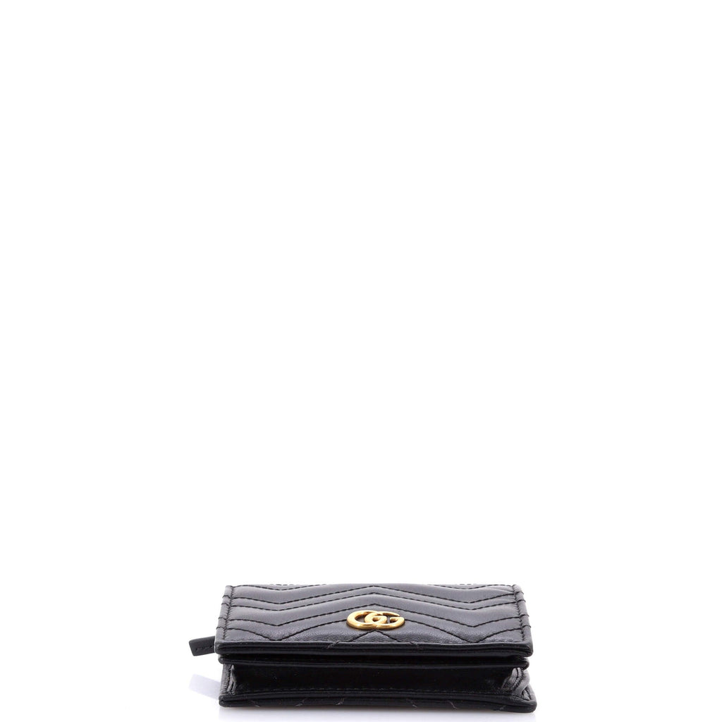 GG Marmont Flap Card Case Matelasse Leather