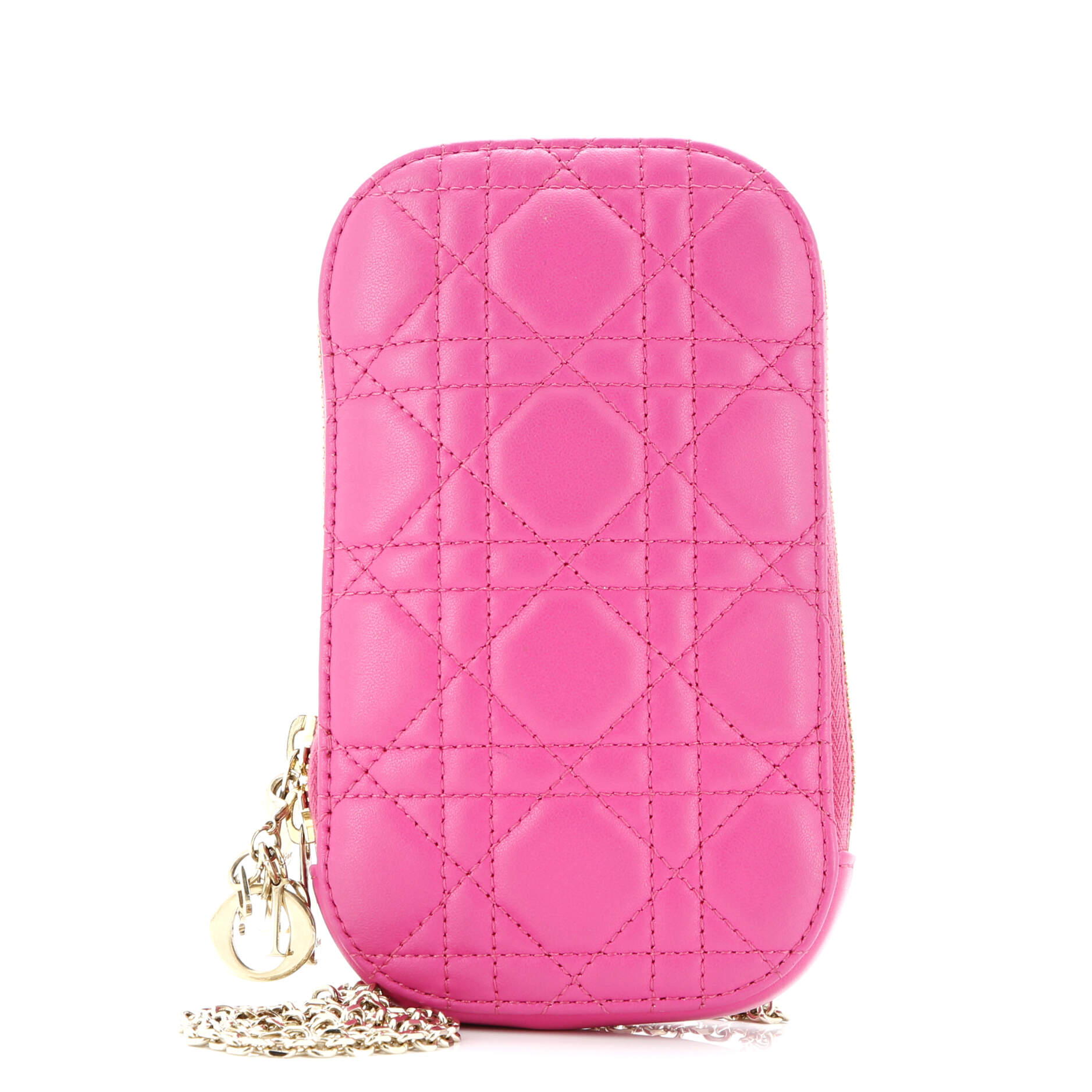 Lady Dior Phone Holder on Chain Cannage Quilt Lambskin