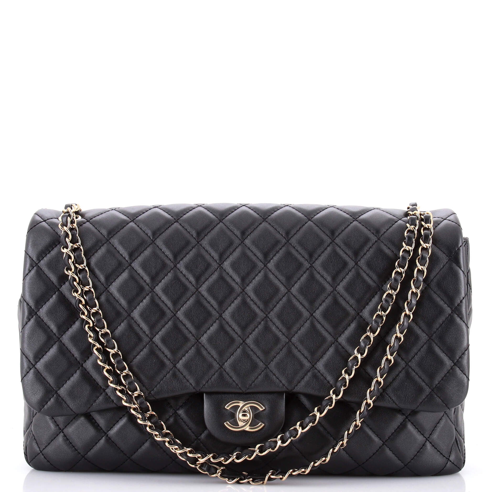 XXL Travel Flap Bag Quilted Calfskin Small