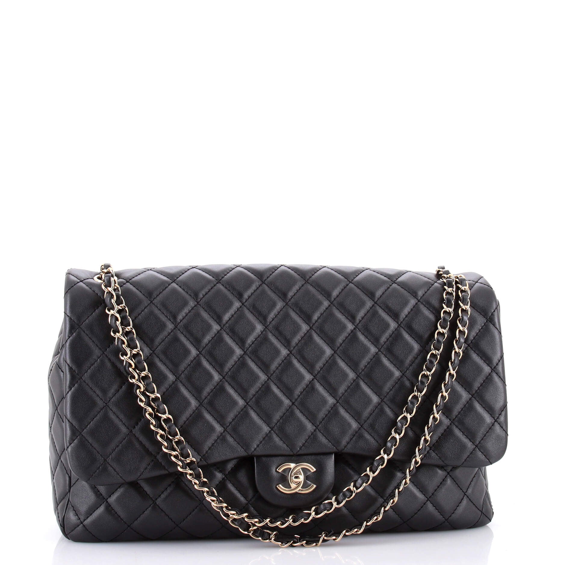 XXL Travel Flap Bag Quilted Calfskin Small