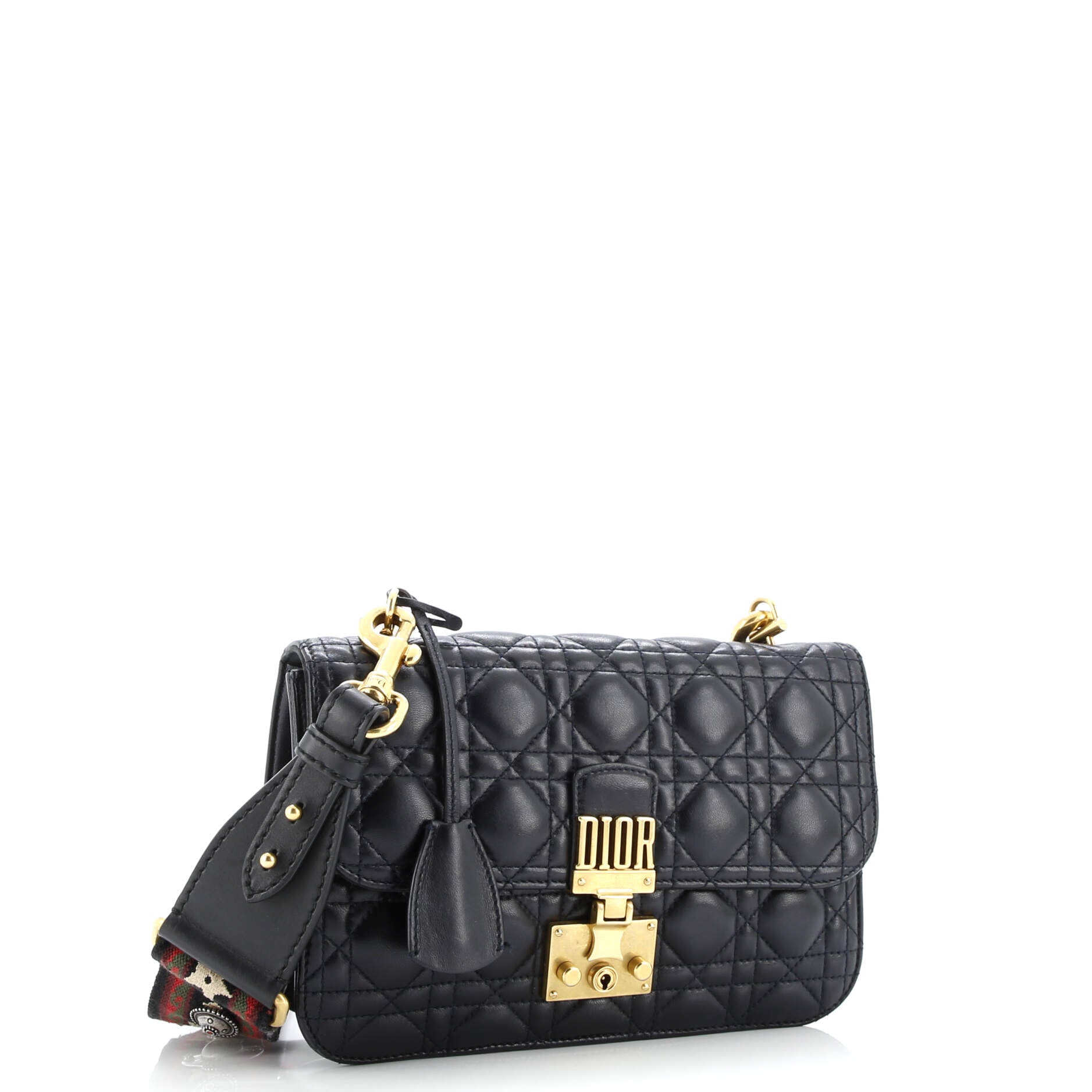 Dioraddict Flap Bag with Strap Cannage Quilt Lambskin Medium
