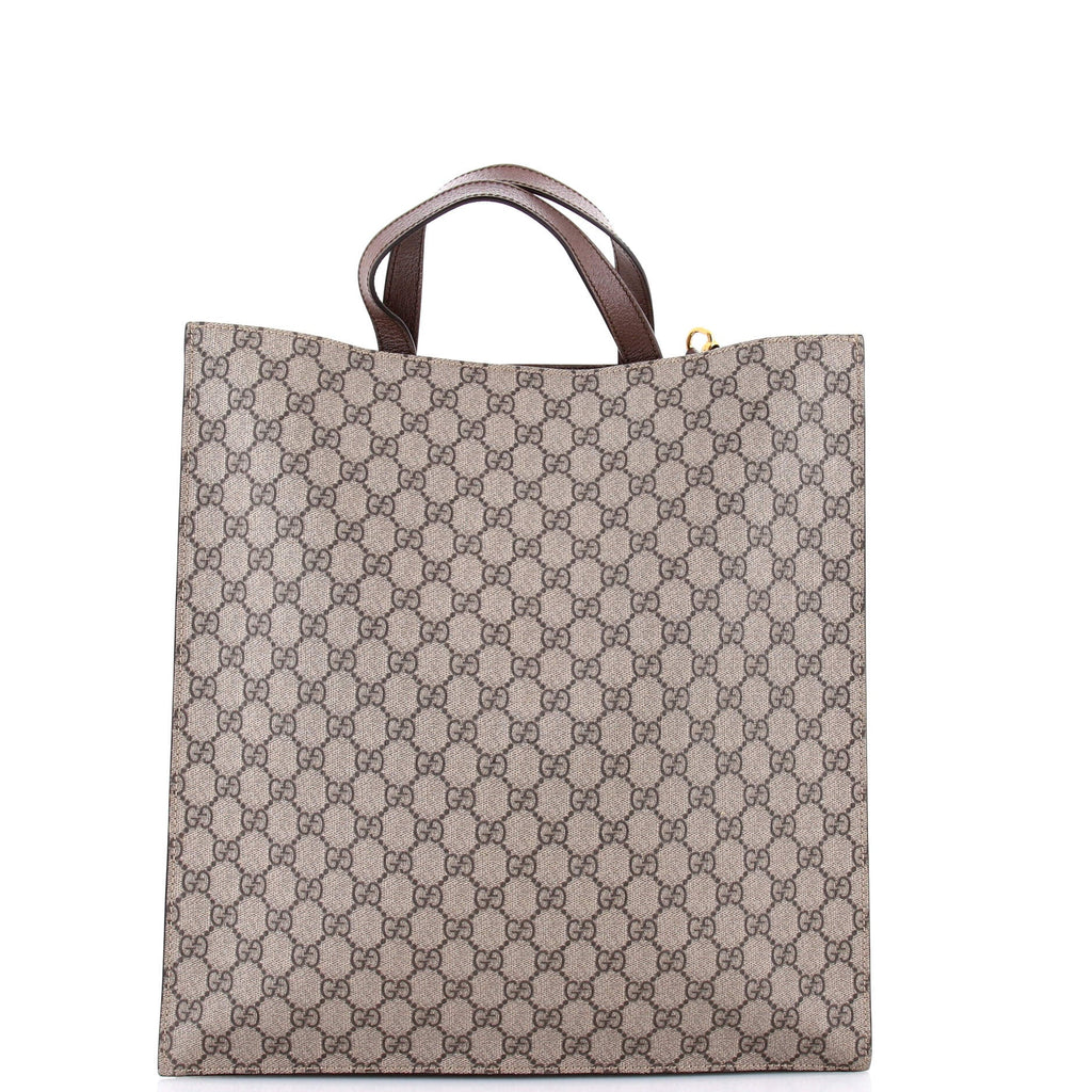 Courrier Convertible Soft Open Tote GG Coated Canvas with Applique North South