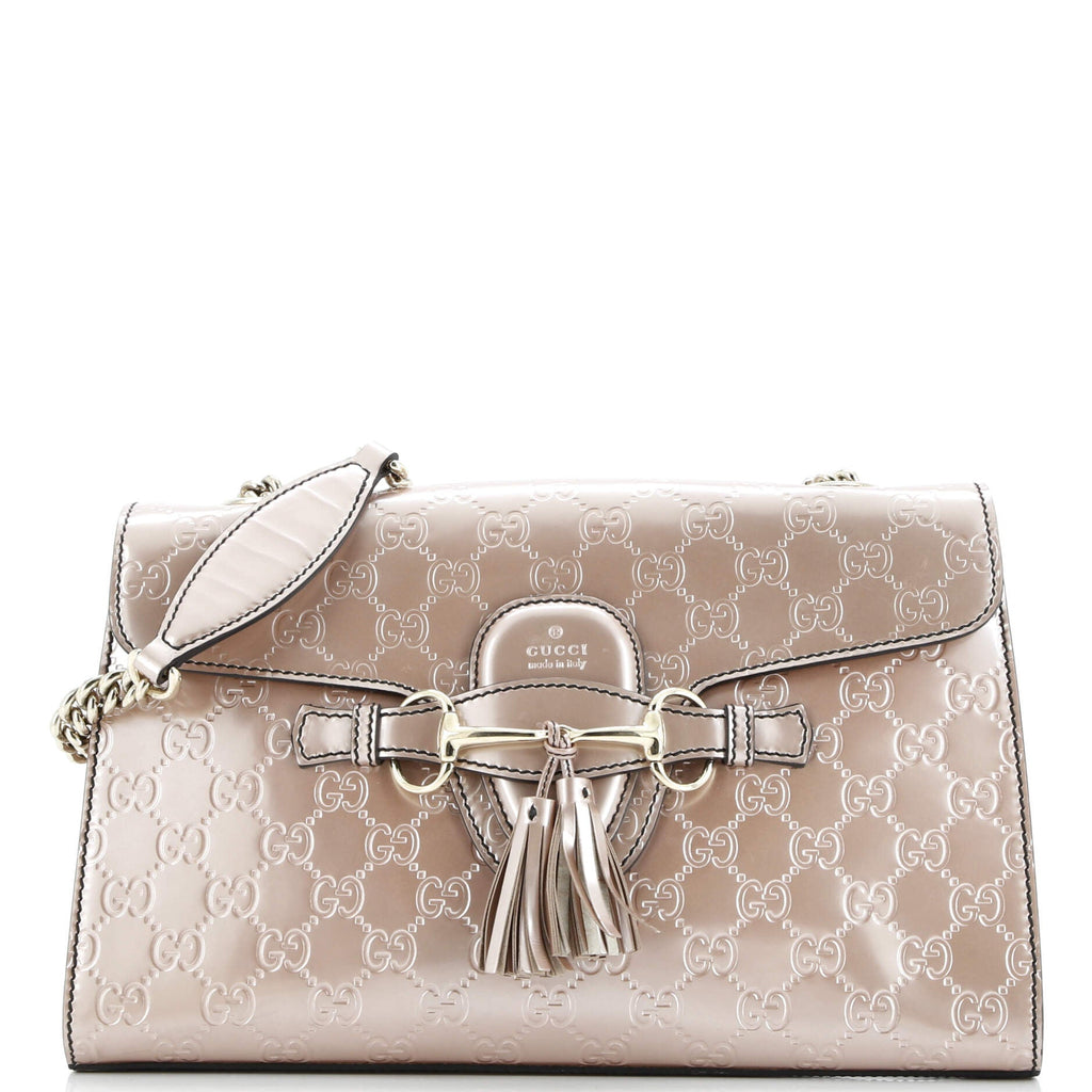 Emily Chain Flap Bag Guccissima Patent Medium