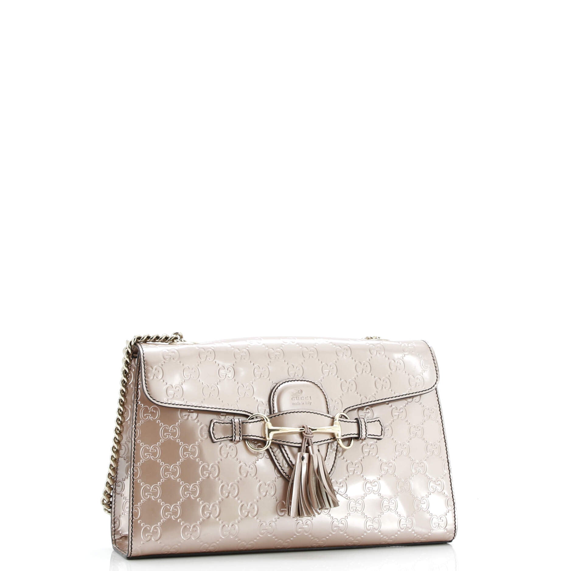 Emily Chain Flap Bag Guccissima Patent Medium