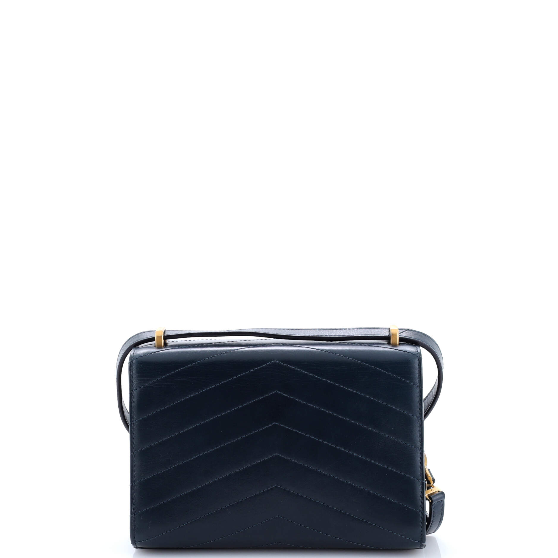 Medal Envelope Flap Bag Chevron Calfskin Small