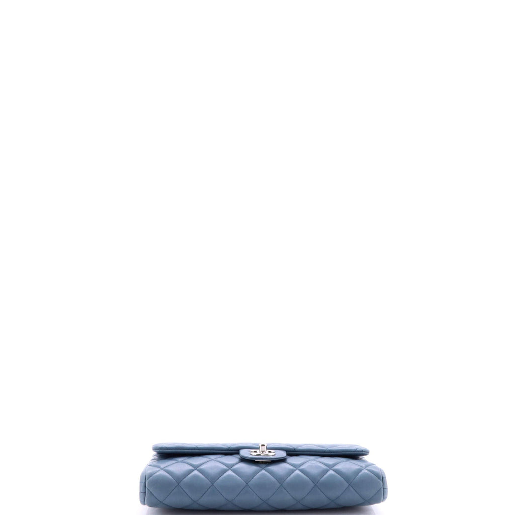 Clutch with Chain Quilted Lambskin