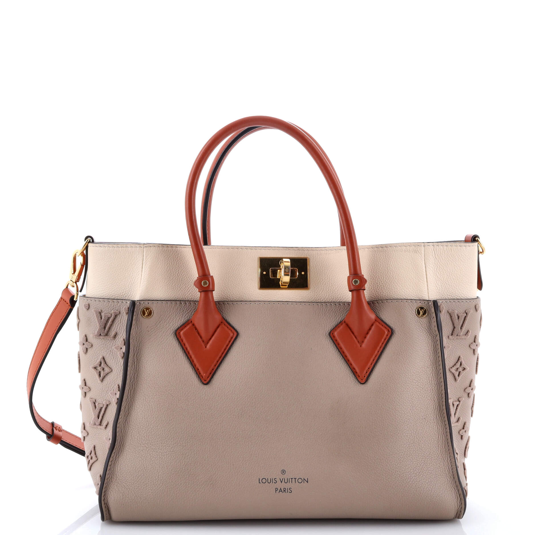 On My Side Tote Monogram Tuffetage Leather MM