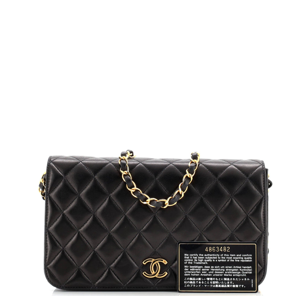 Vintage Full Flap Bag Quilted Lambskin Medium