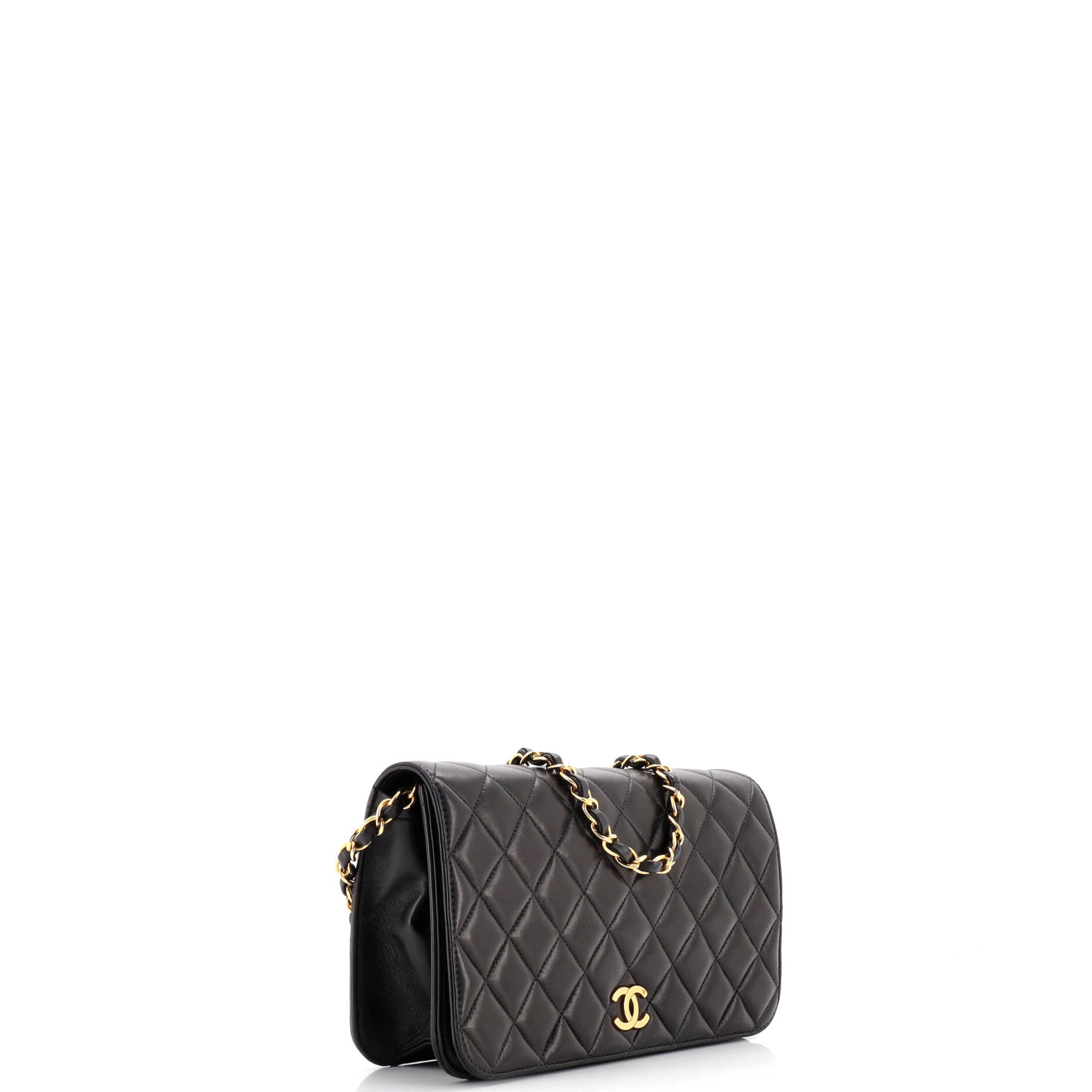 Vintage Full Flap Bag Quilted Lambskin Medium