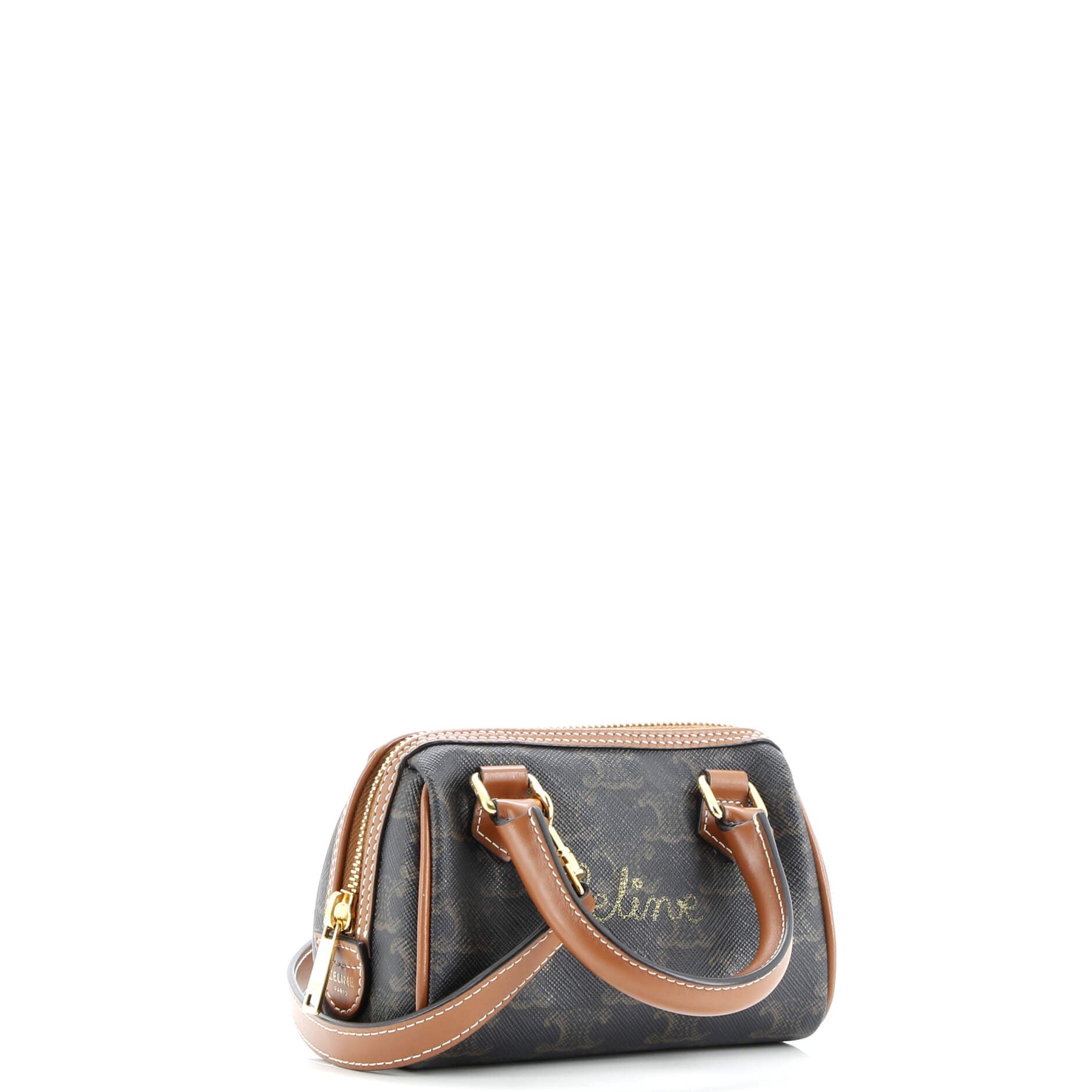 Boston Bag Triomphe Coated Canvas Mini
