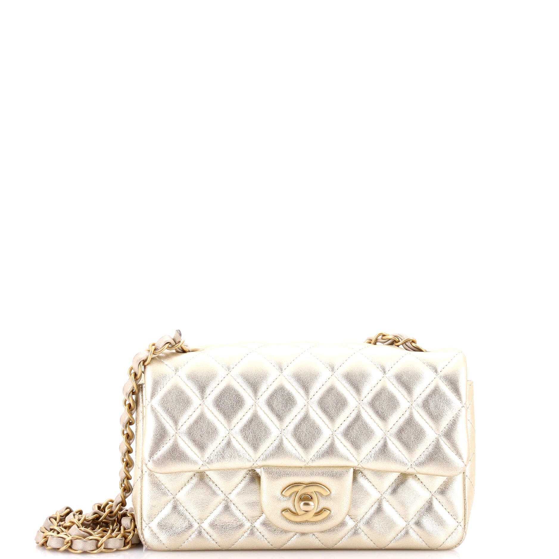 Classic Single Flap Bag Quilted Metallic Lambskin Mini