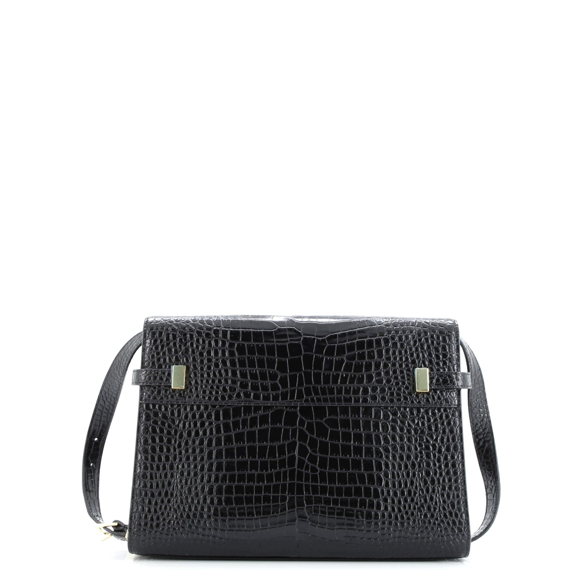 Manhattan Shoulder Bag Crocodile Embossed Leather Medium