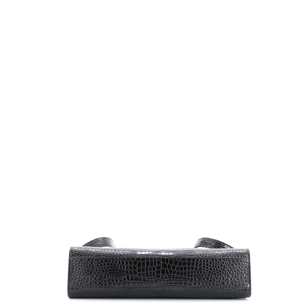 Manhattan Shoulder Bag Crocodile Embossed Leather Medium