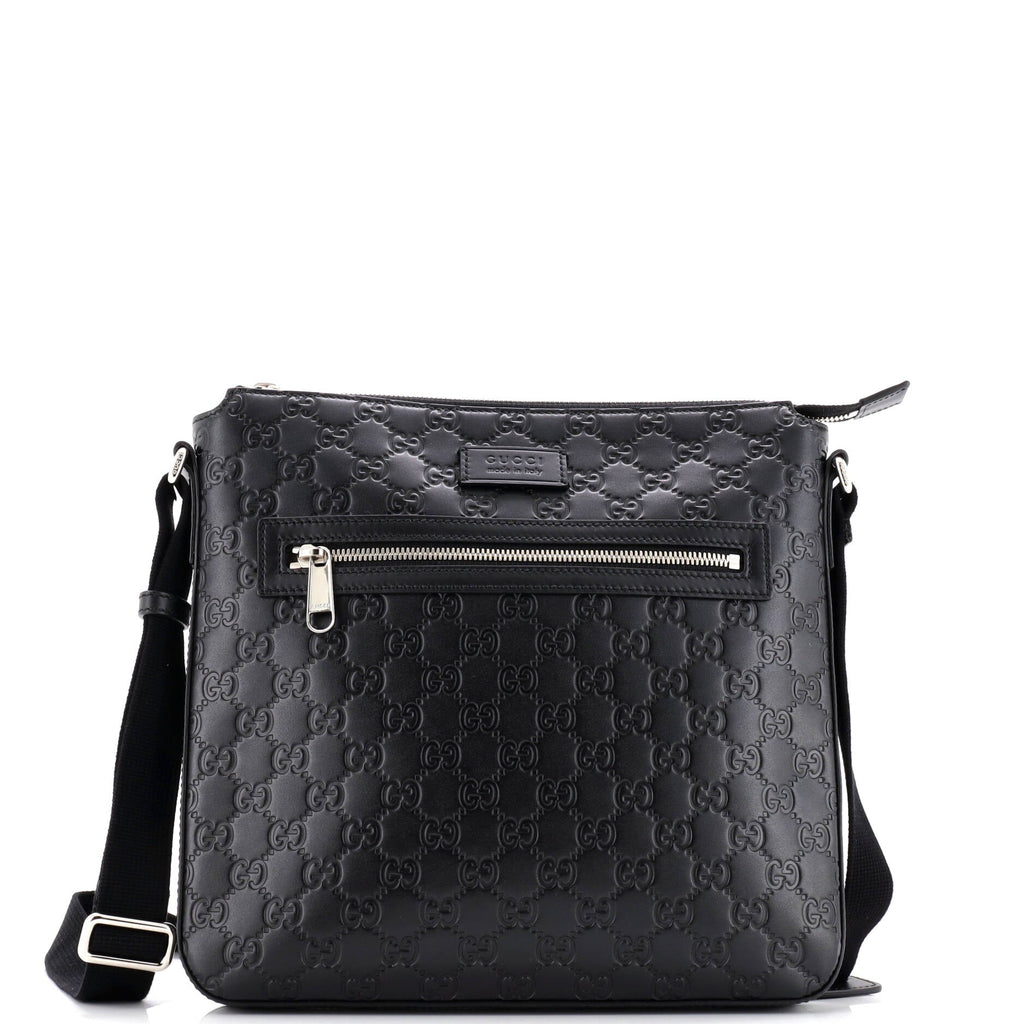 Signature Zip Messenger Bag Guccissima Leather Medium