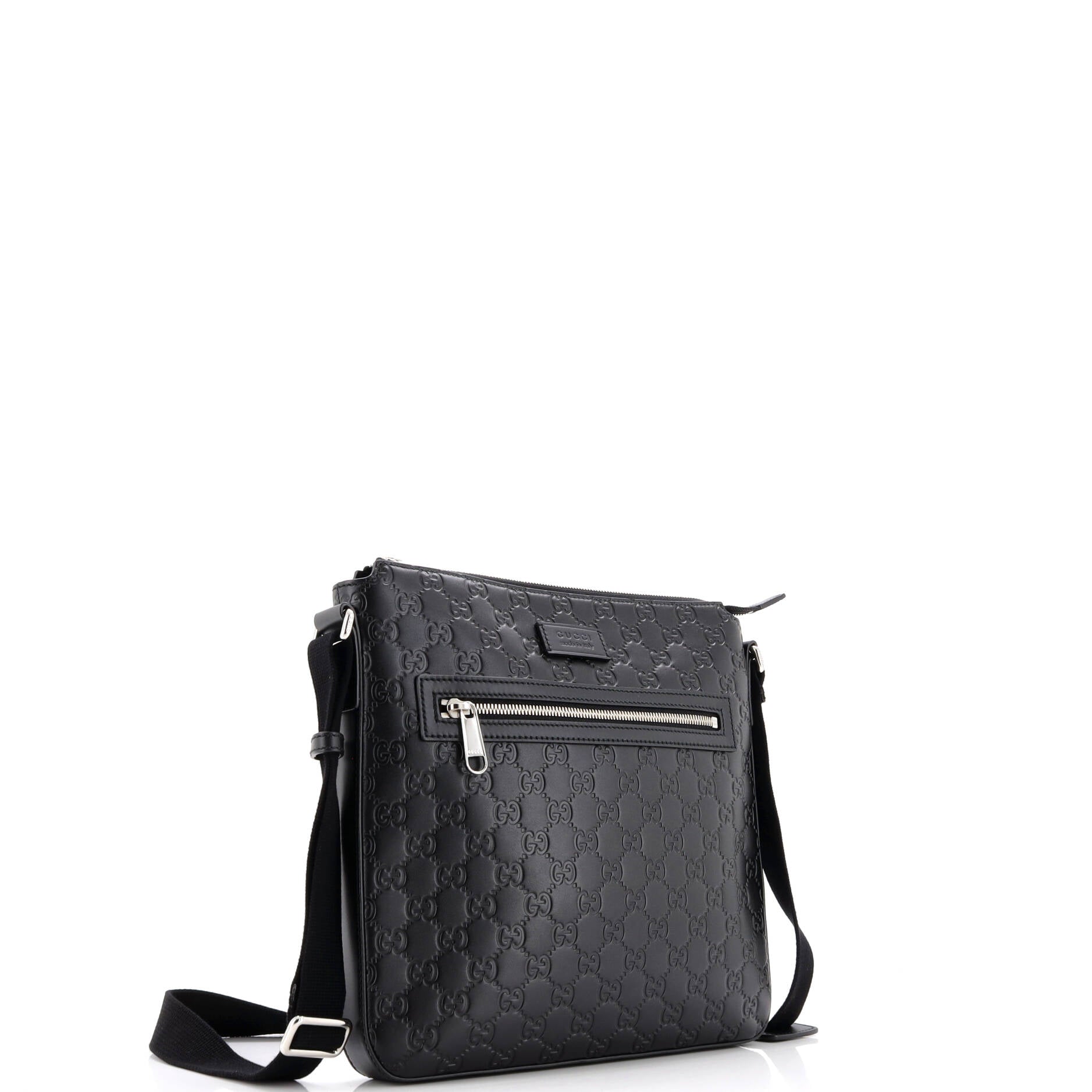 Signature Zip Messenger Bag Guccissima Leather Medium