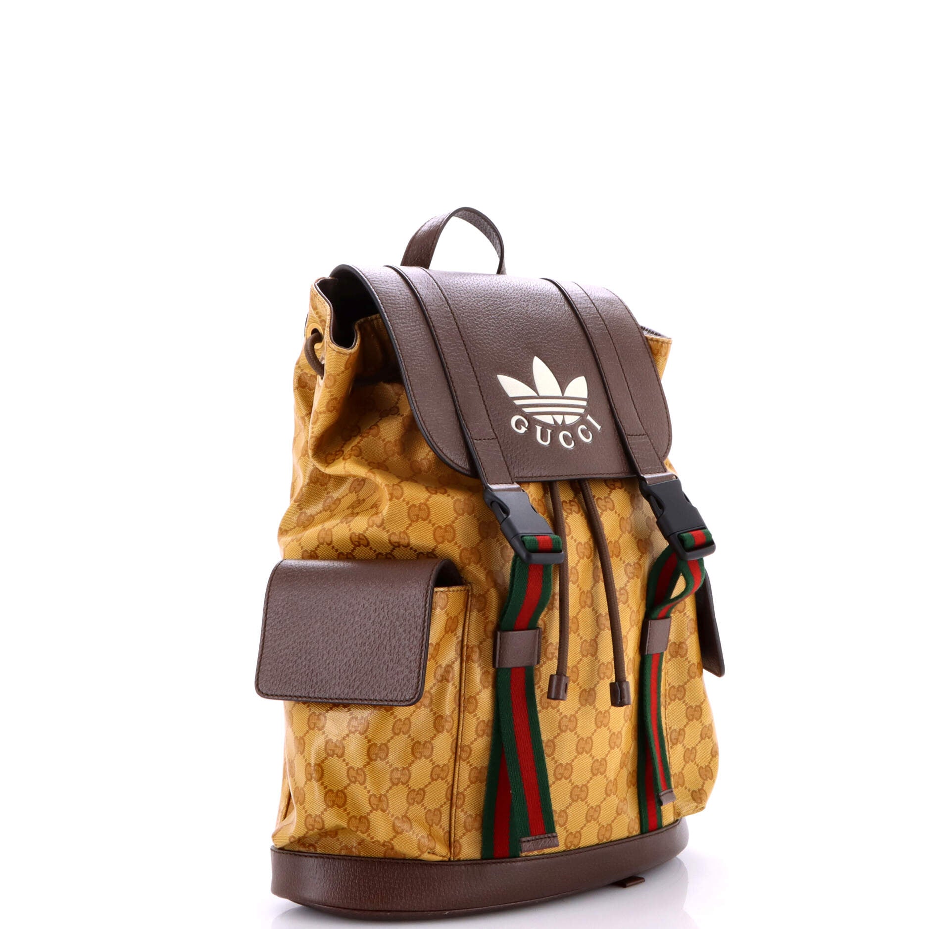 x adidas Double Pocket Buckle Backpack GG Coated Canvas Medium