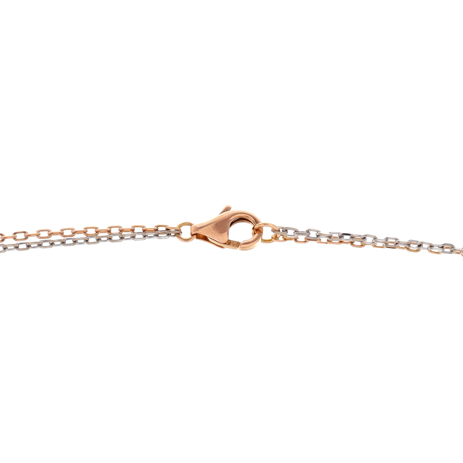Love 3 Ring Pendant Necklace 18K Rose Gold and 18K White Gold with 6 Diamonds