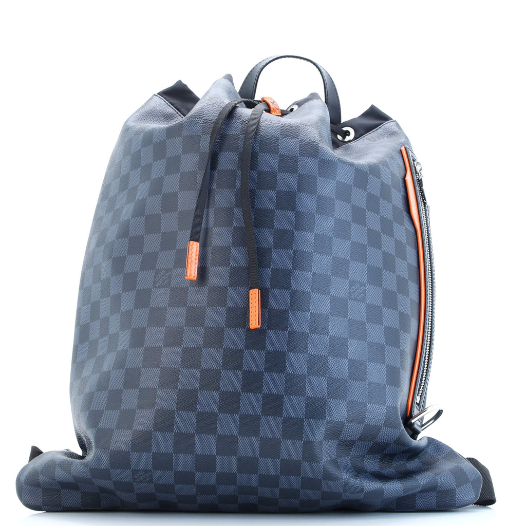 Drawstring Backpack Limited Edition Damier Cobalt Race