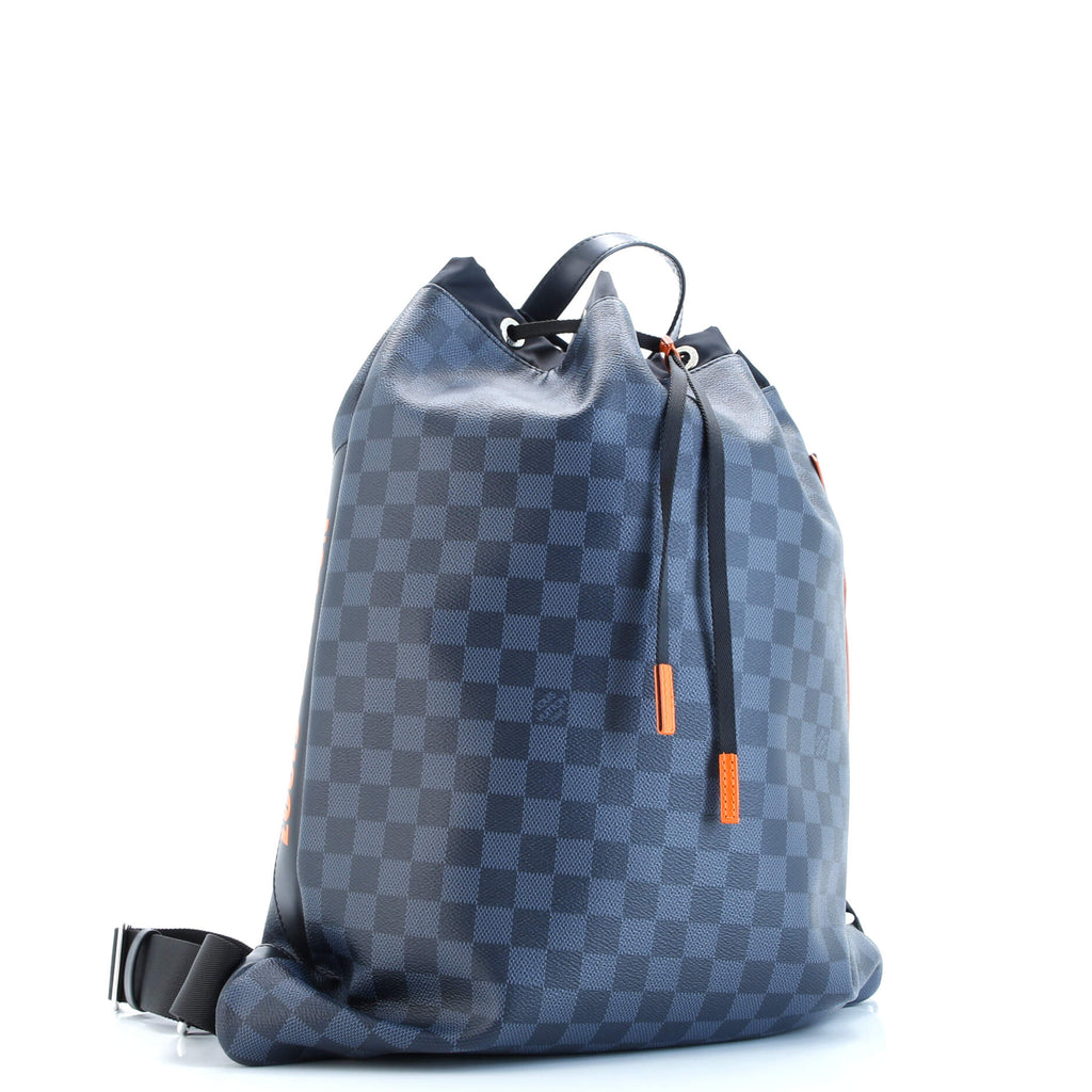 Drawstring Backpack Limited Edition Damier Cobalt Race