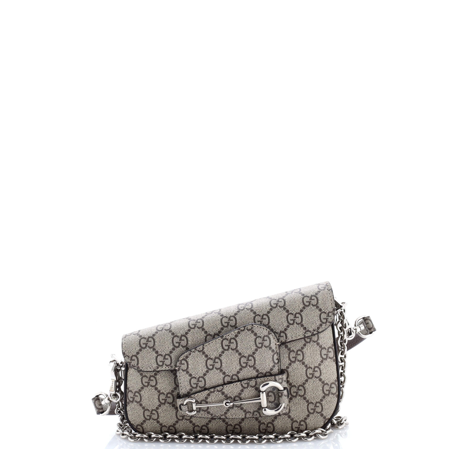 Horsebit 1955 Asymmetric Shoulder Bag GG Coated Canvas Mini