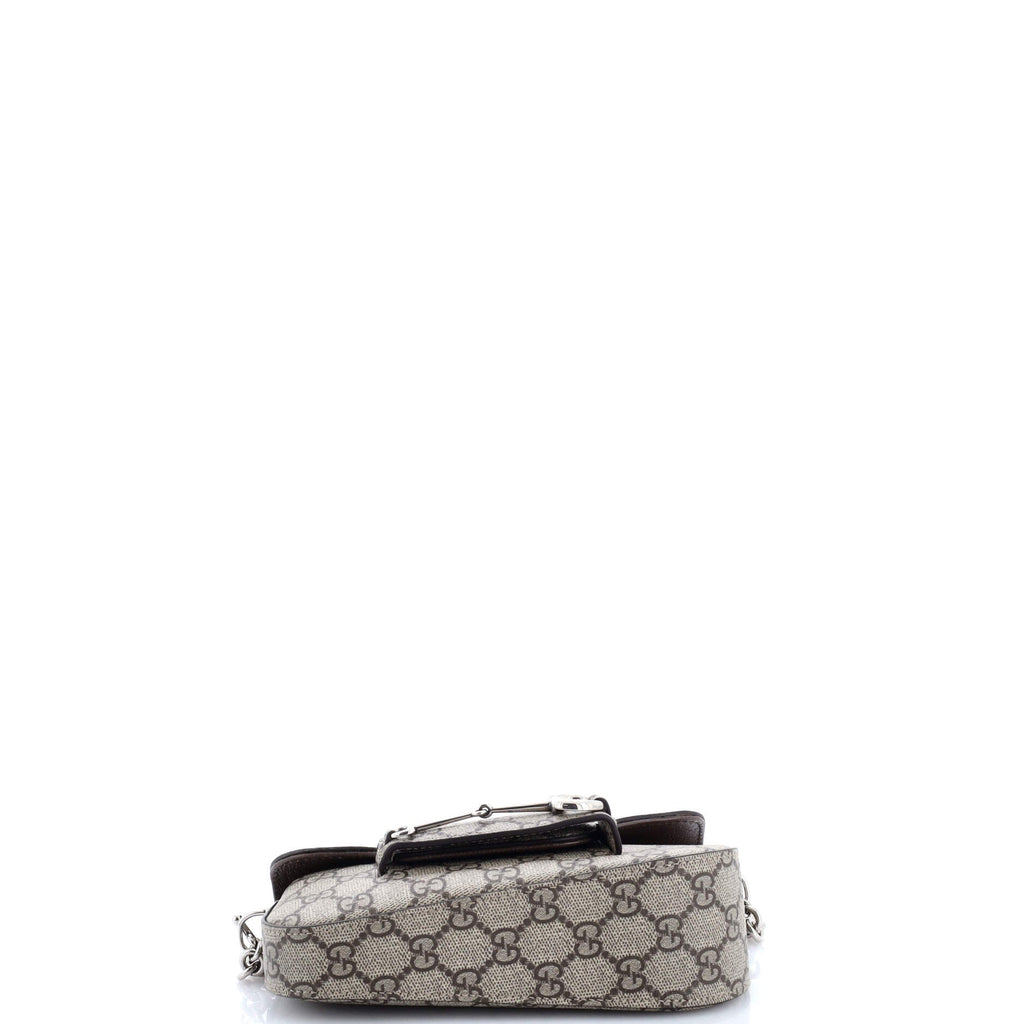 Horsebit 1955 Asymmetric Shoulder Bag GG Coated Canvas Mini