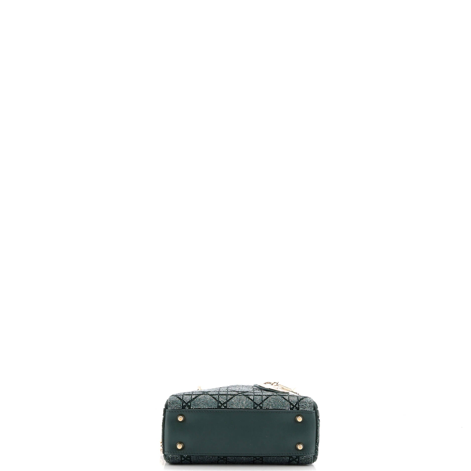 Lady Dior Chain Bag Cannage Beaded Satin with Leather Mini