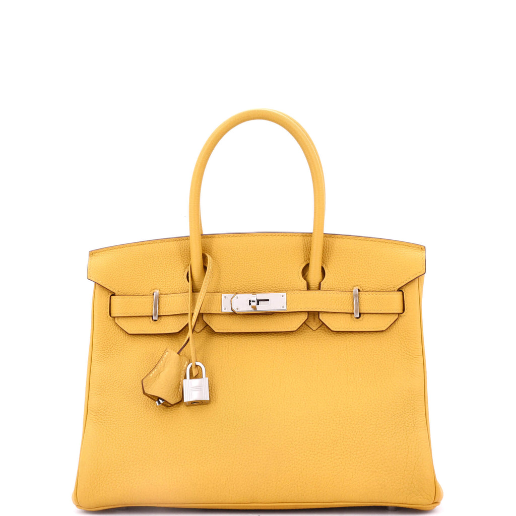 Birkin Handbag Jaune Ambre Togo with Palladium Hardware 30
