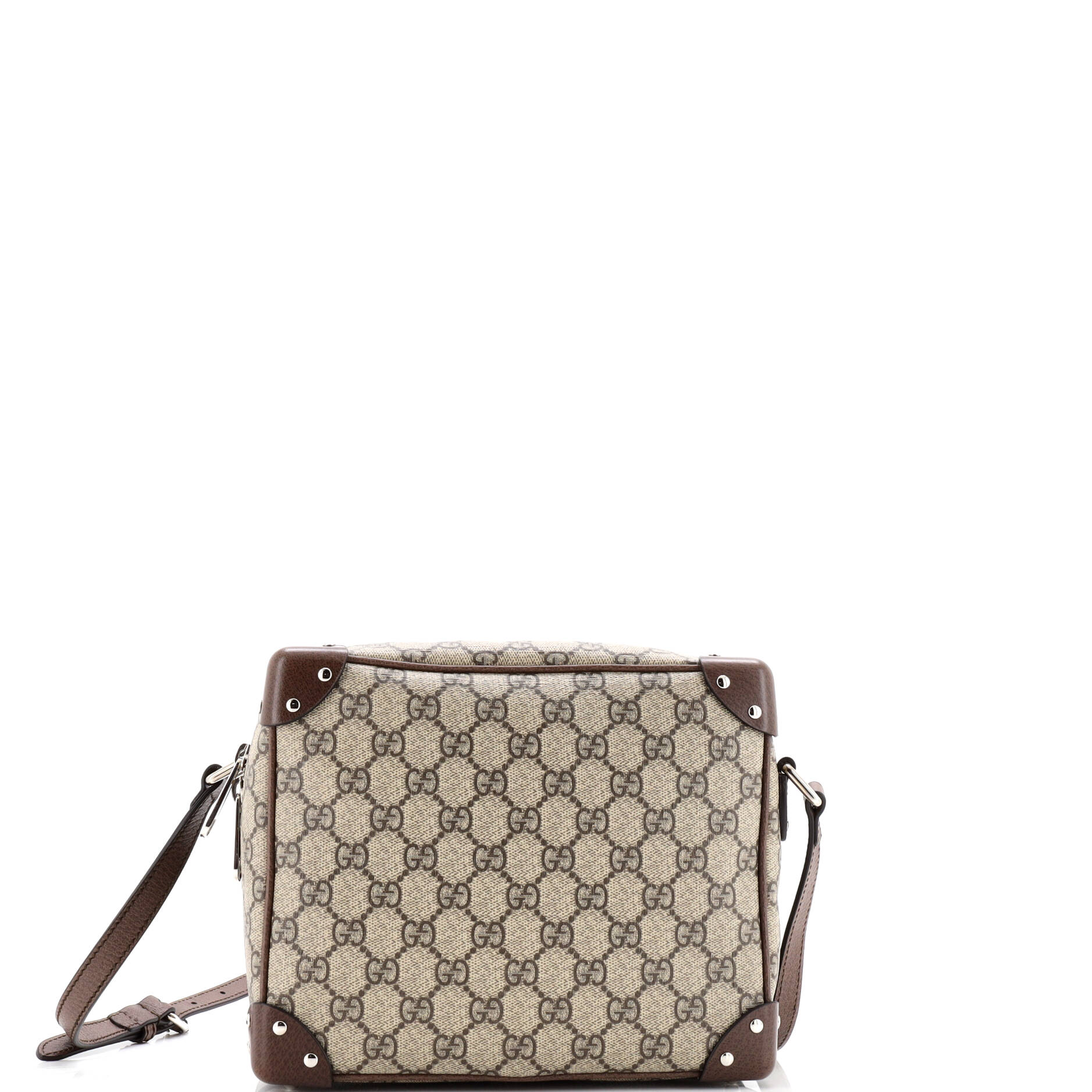 Trunk Shoulder Bag GG Coated Canvas with Studded Leather