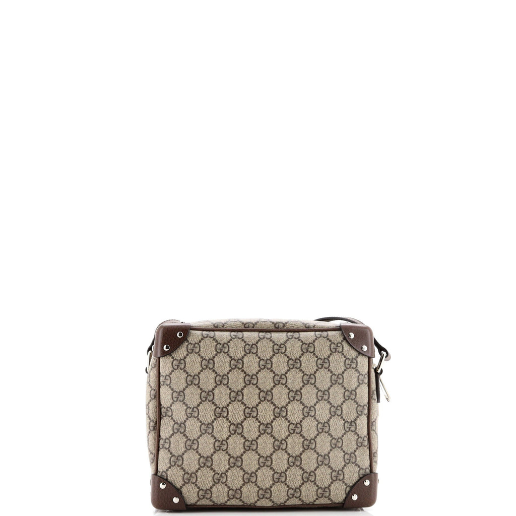 Trunk Shoulder Bag GG Coated Canvas with Studded Leather