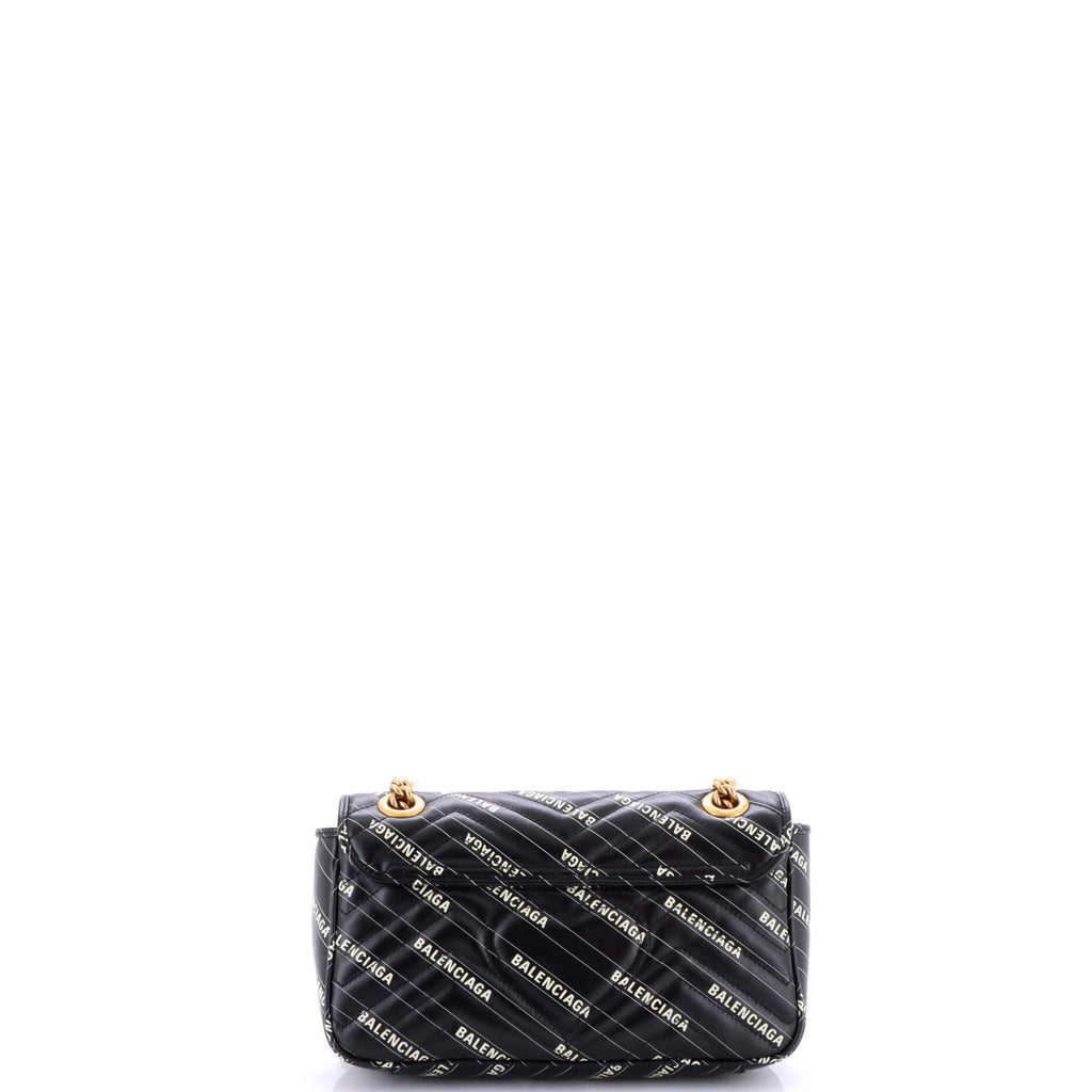x Balenciaga The Hacker Project GG Marmont Flap Bag Printed Matelasse Leather Small