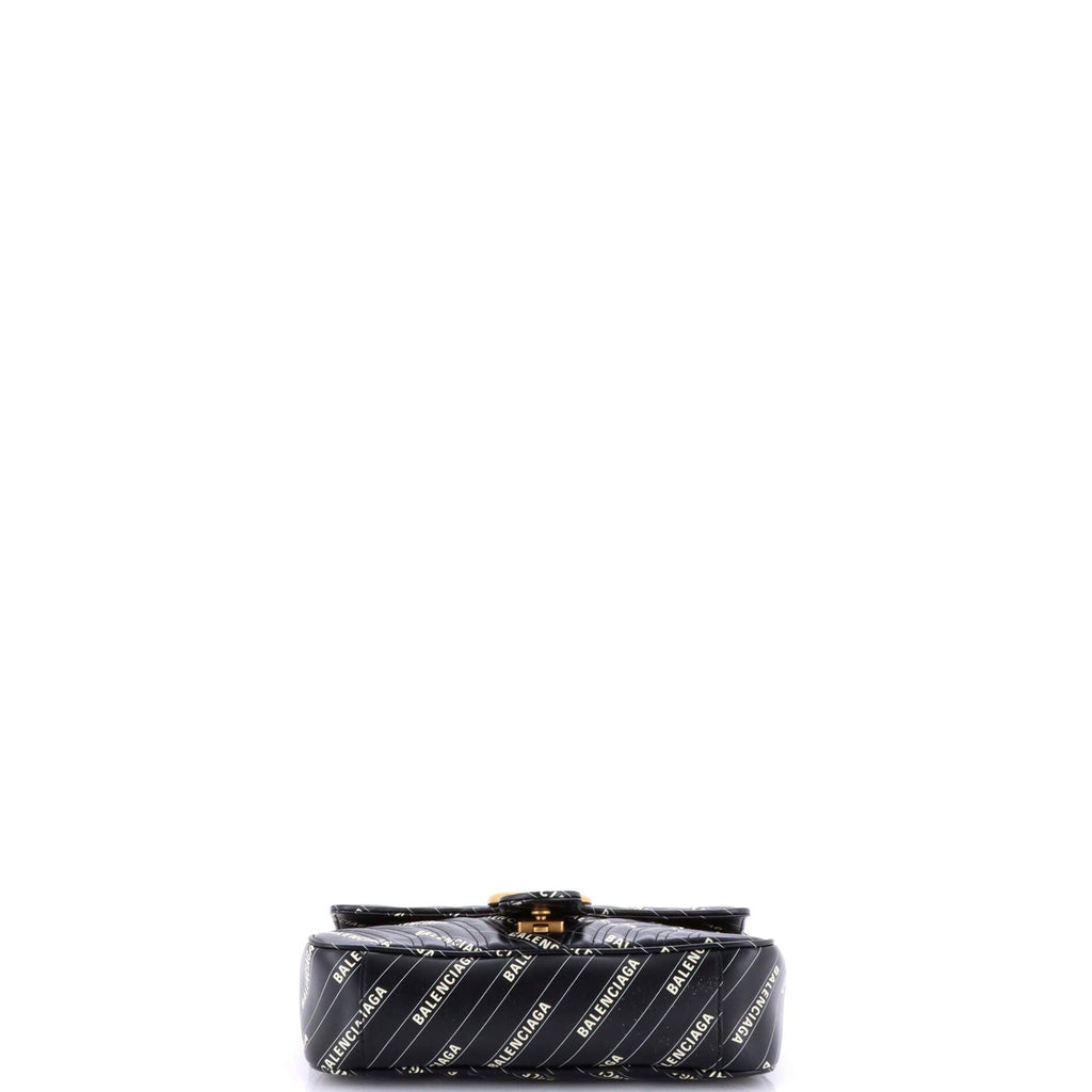 x Balenciaga The Hacker Project GG Marmont Flap Bag Printed Matelasse Leather Small
