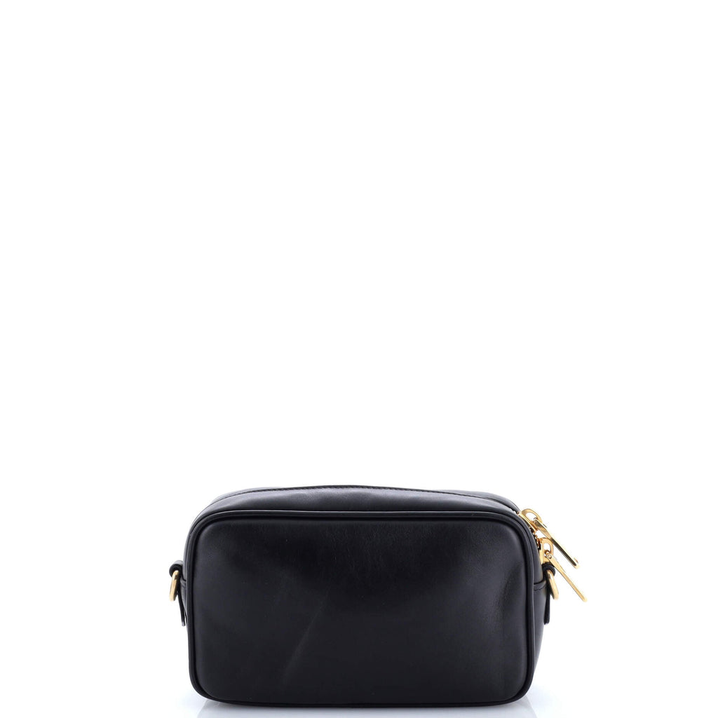 Logo Embossed Camera Bag Leather